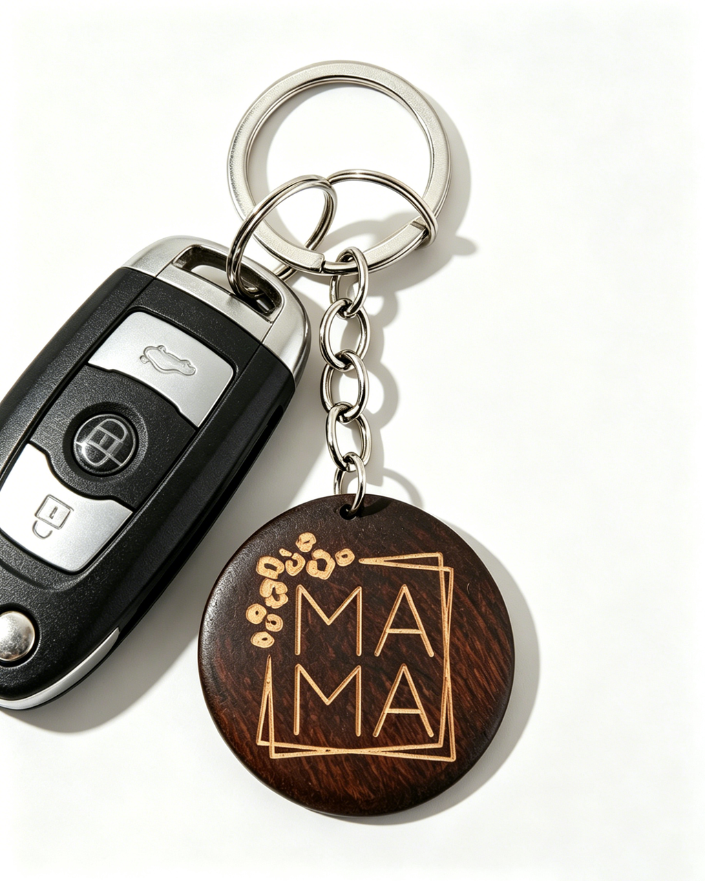 Wholesale Brown Wooden MAMA Keychain Daily Mom Gift Accessory SP187