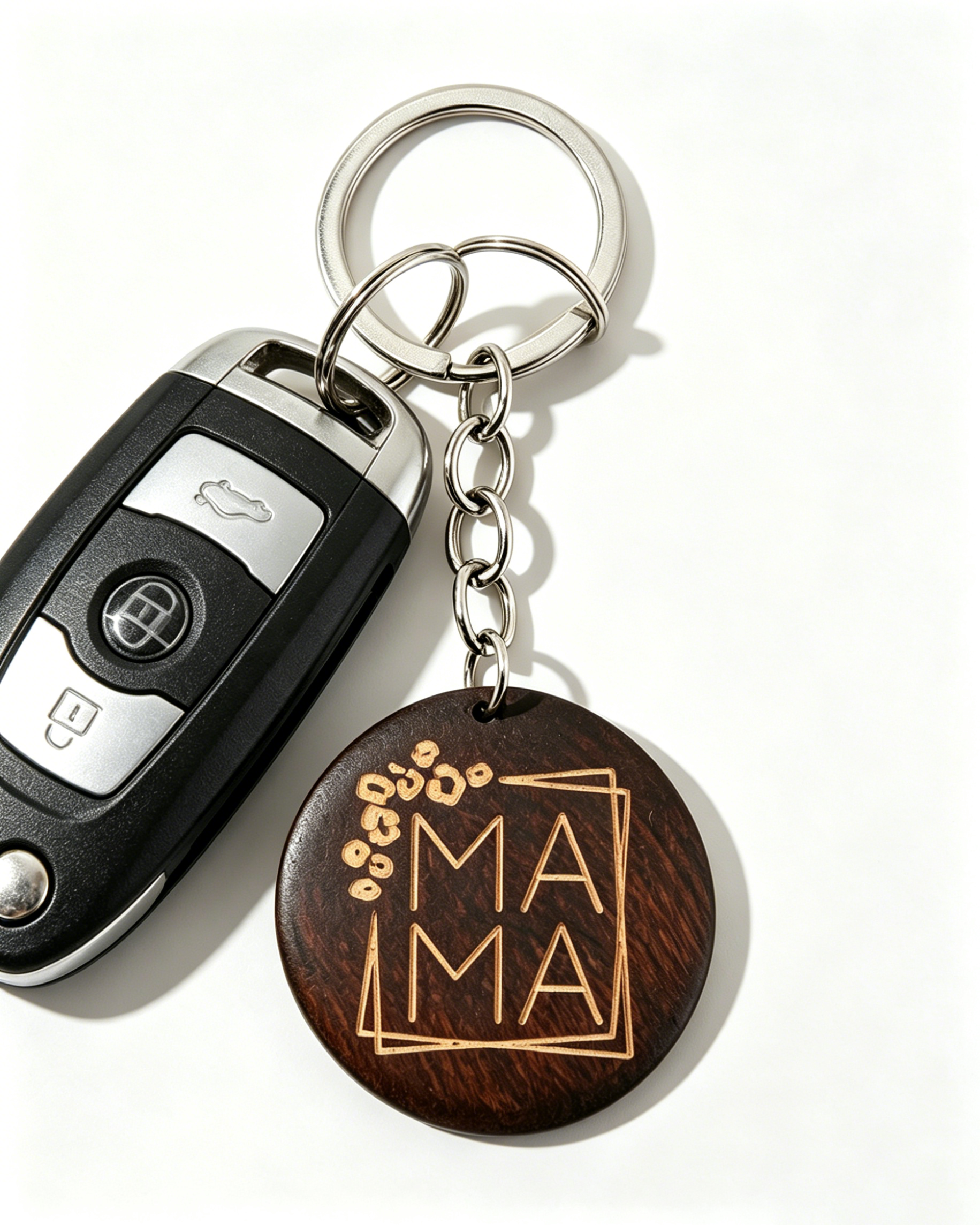 Wholesale Brown Wooden MAMA Keychain Daily Mom Gift Accessory SP187