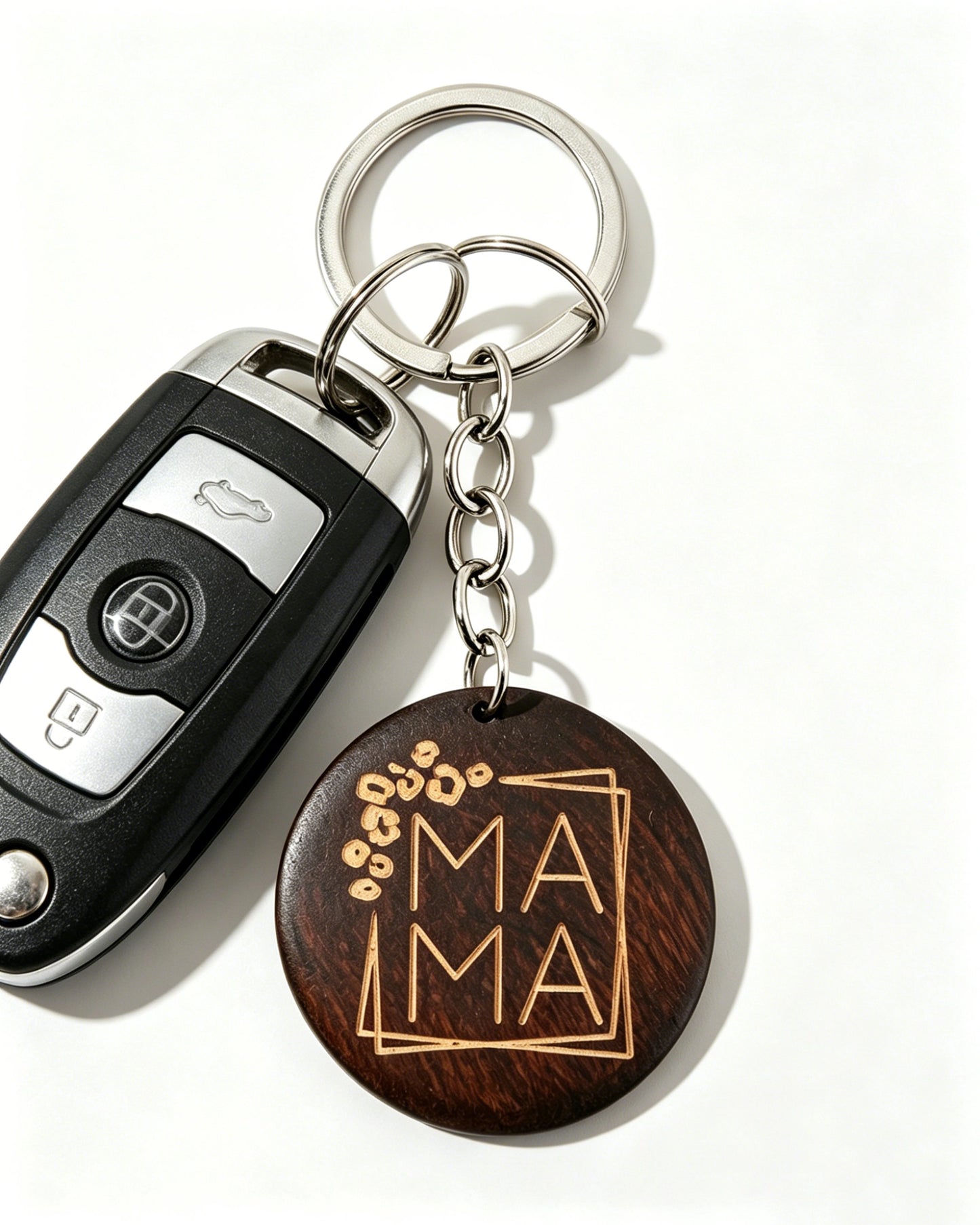 Brown Wooden MAMA Keychain Daily Mom Gift Accessory SP187