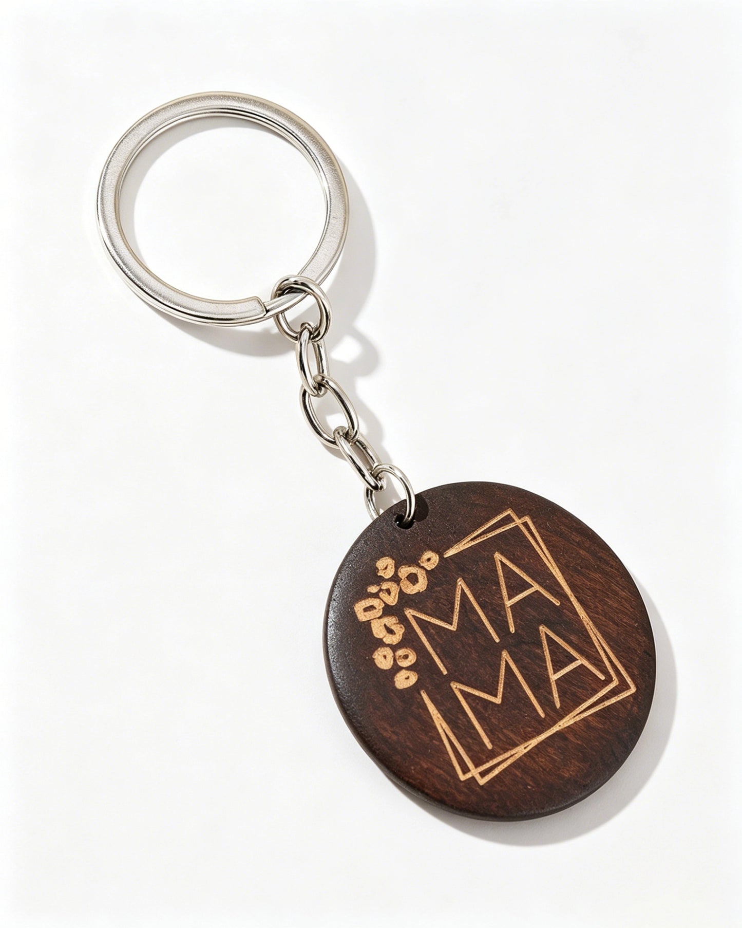 Brown Wooden MAMA Keychain Daily Mom Gift Accessory SP187