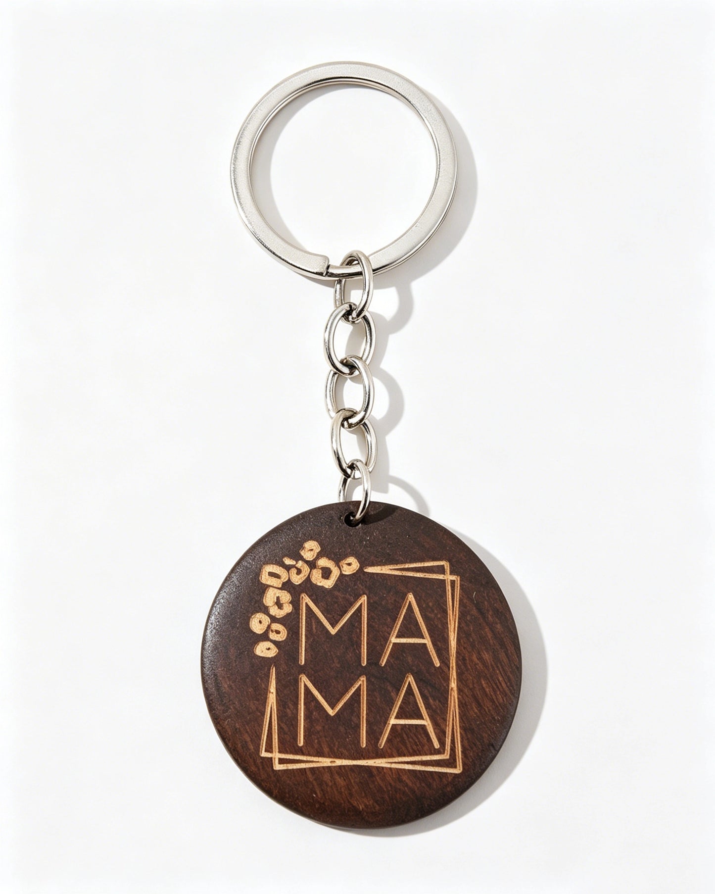 Brown Wooden MAMA Keychain Daily Mom Gift Accessory SP187