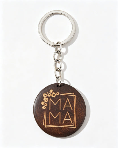 Brown Wooden MAMA Keychain Daily Mom Gift Accessory SP187