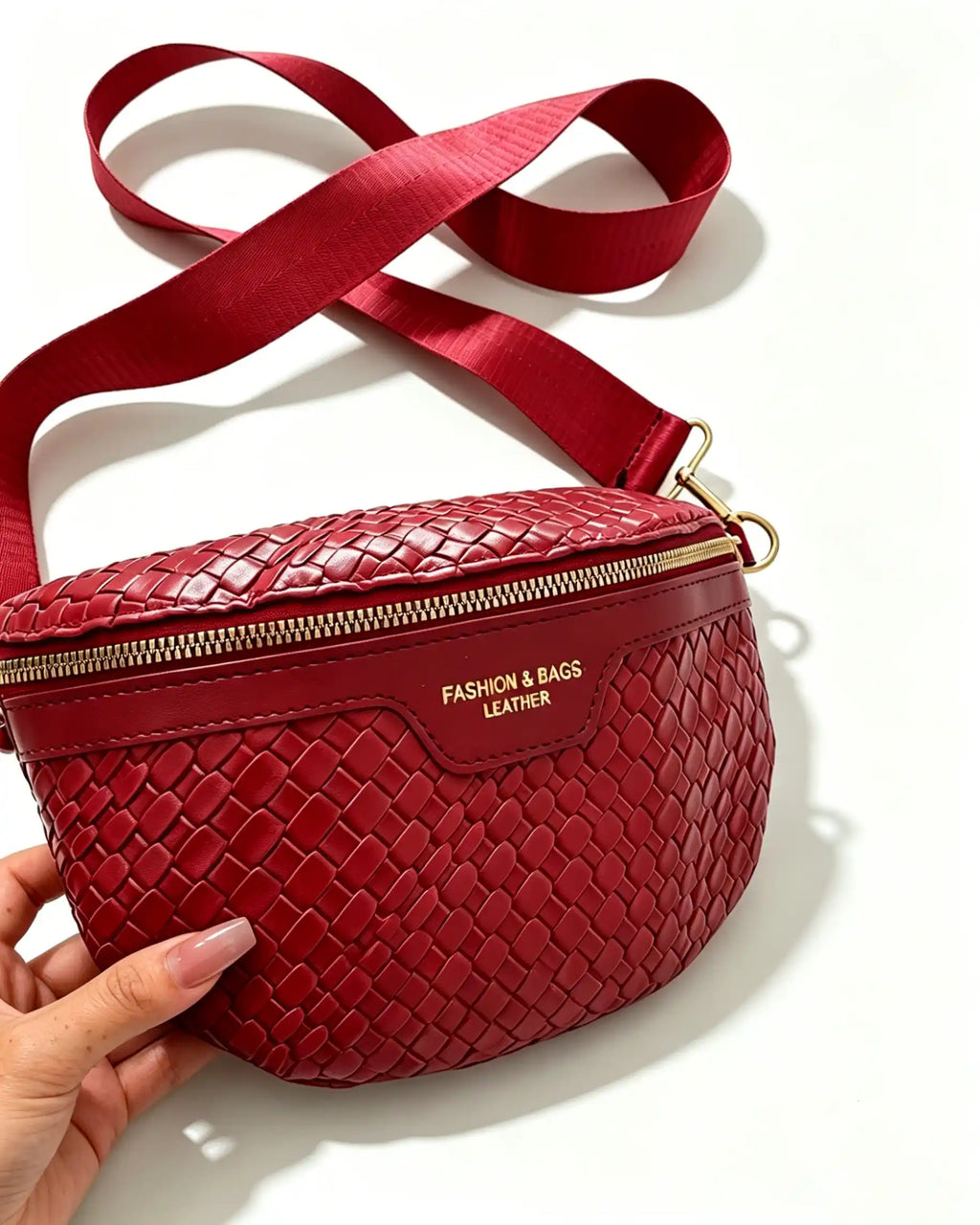 Wholesale Burgundy Woven Fanny Pack SP130