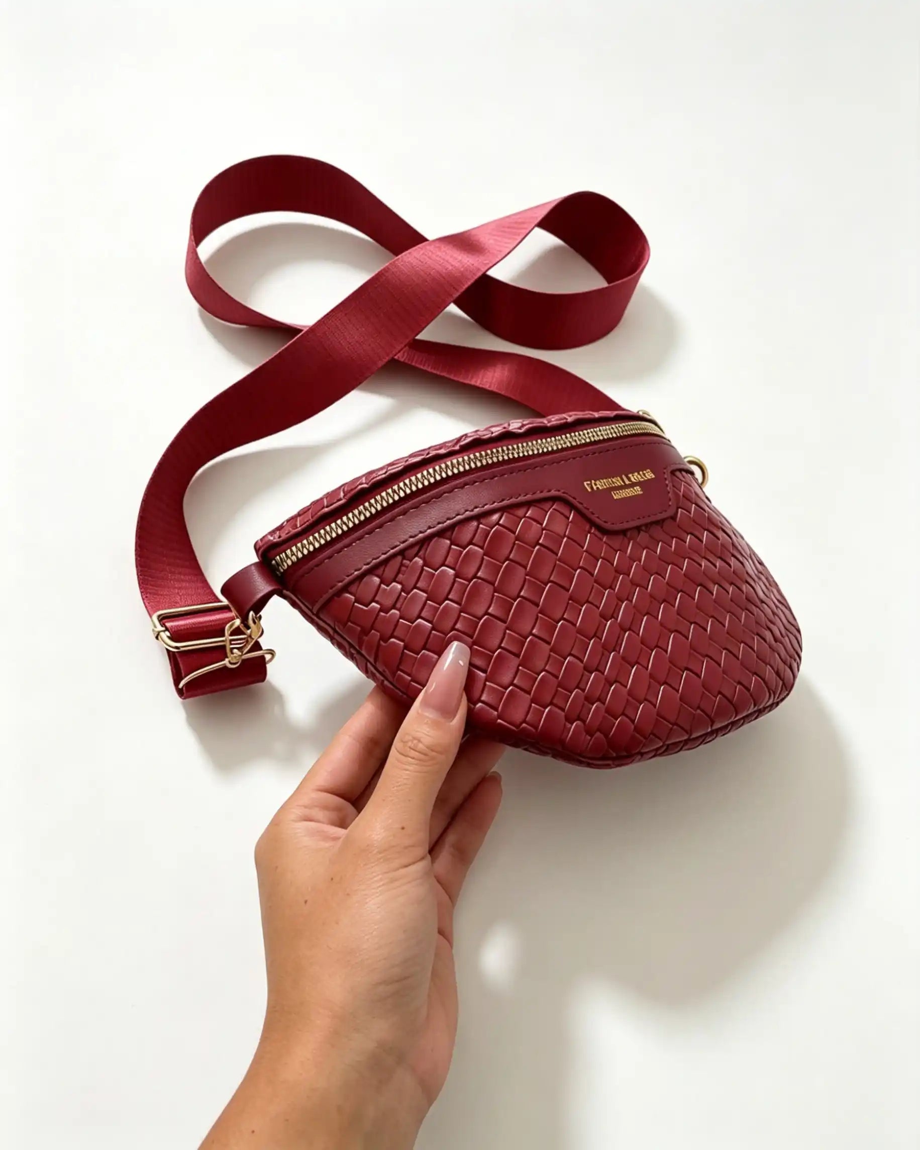 Wholesale Burgundy Woven Fanny Pack SP130