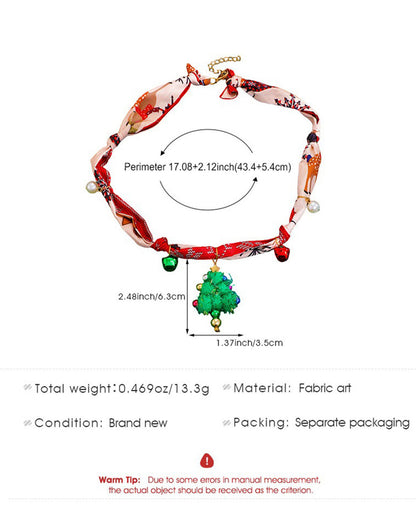 Wholesale Christmas Christmas Tree, Santa Claus, Silk Scarf Necklace SP005