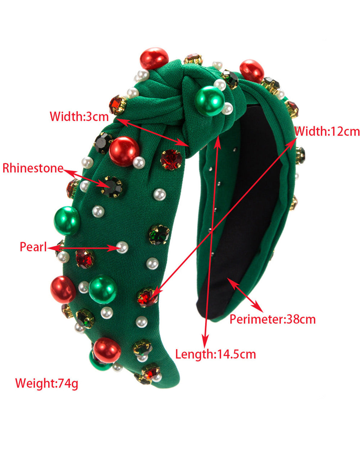 Wholesale Christmas Rhinestone&Pearl Headband Festives Celebrations Hair Hoop Elastic Headbands For Adults And Kids SP011