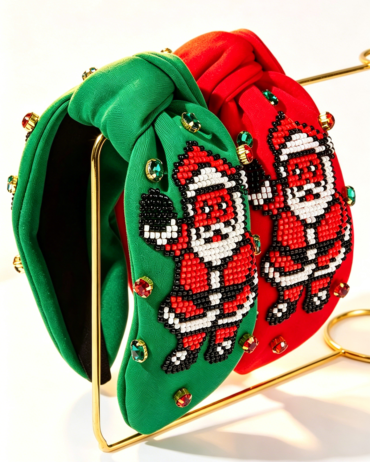 Wholesale Christmas Santa Headband beaded Festives Celebrations Hair Hoop Elastic Headbands For Adults And Kids SP009
