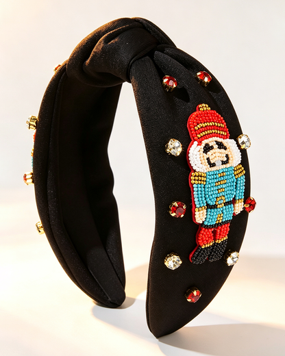 Wholesale Christmas nutcraker beaded Headband Festives Celebrations Hair Hoop Elastic Headbands For Adults And Kids SP010