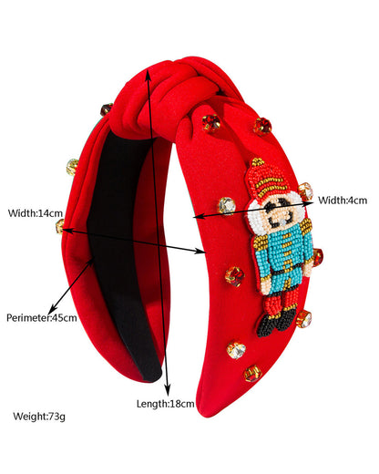 Wholesale Christmas nutcraker beaded Headband Festives Celebrations Hair Hoop Elastic Headbands For Adults And Kids SP010