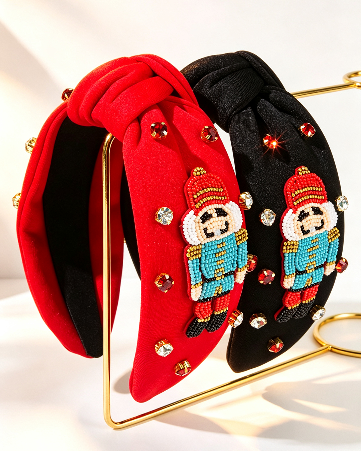 Wholesale Christmas nutcraker beaded Headband Festives Celebrations Hair Hoop Elastic Headbands For Adults And Kids SP010