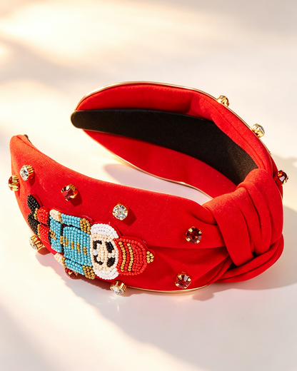 Wholesale Christmas nutcraker beaded Headband Festives Celebrations Hair Hoop Elastic Headbands For Adults And Kids SP010