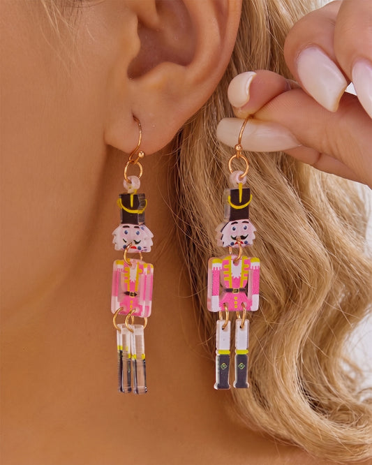 Wholesale Christmas series earrings fashionable and versatile Christmas love elk acrylic earrings  SP014