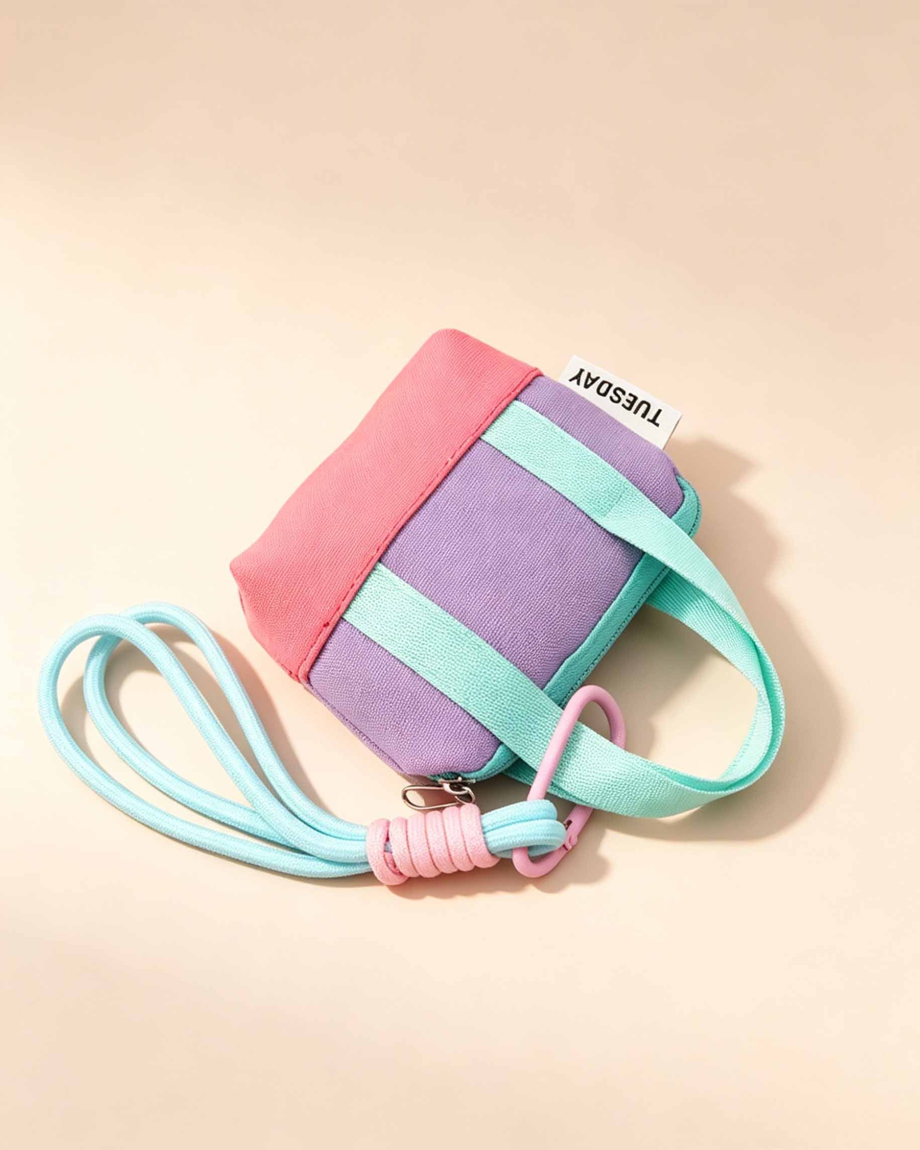 Wholesale Colorblock Canvas Mini Earphone Pouch Keychain Daily Cute Accessory SP162