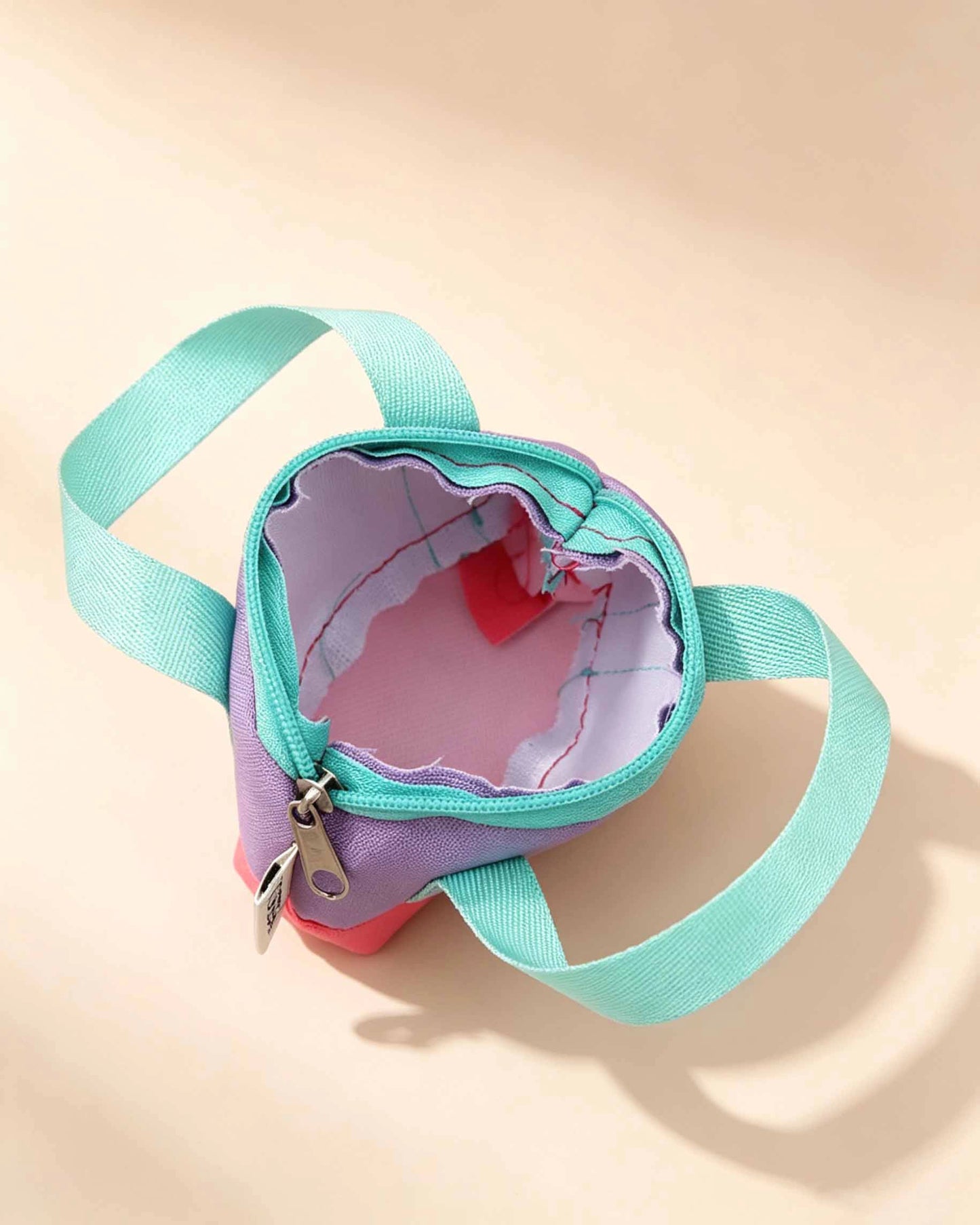Colorblock Canvas Mini Earphone Pouch Keychain Daily Cute Accessory SP162