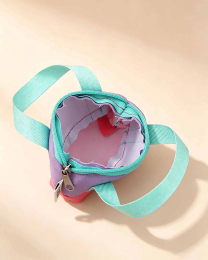 Colorblock Canvas Mini Earphone Pouch Keychain Daily Cute Accessory SP162