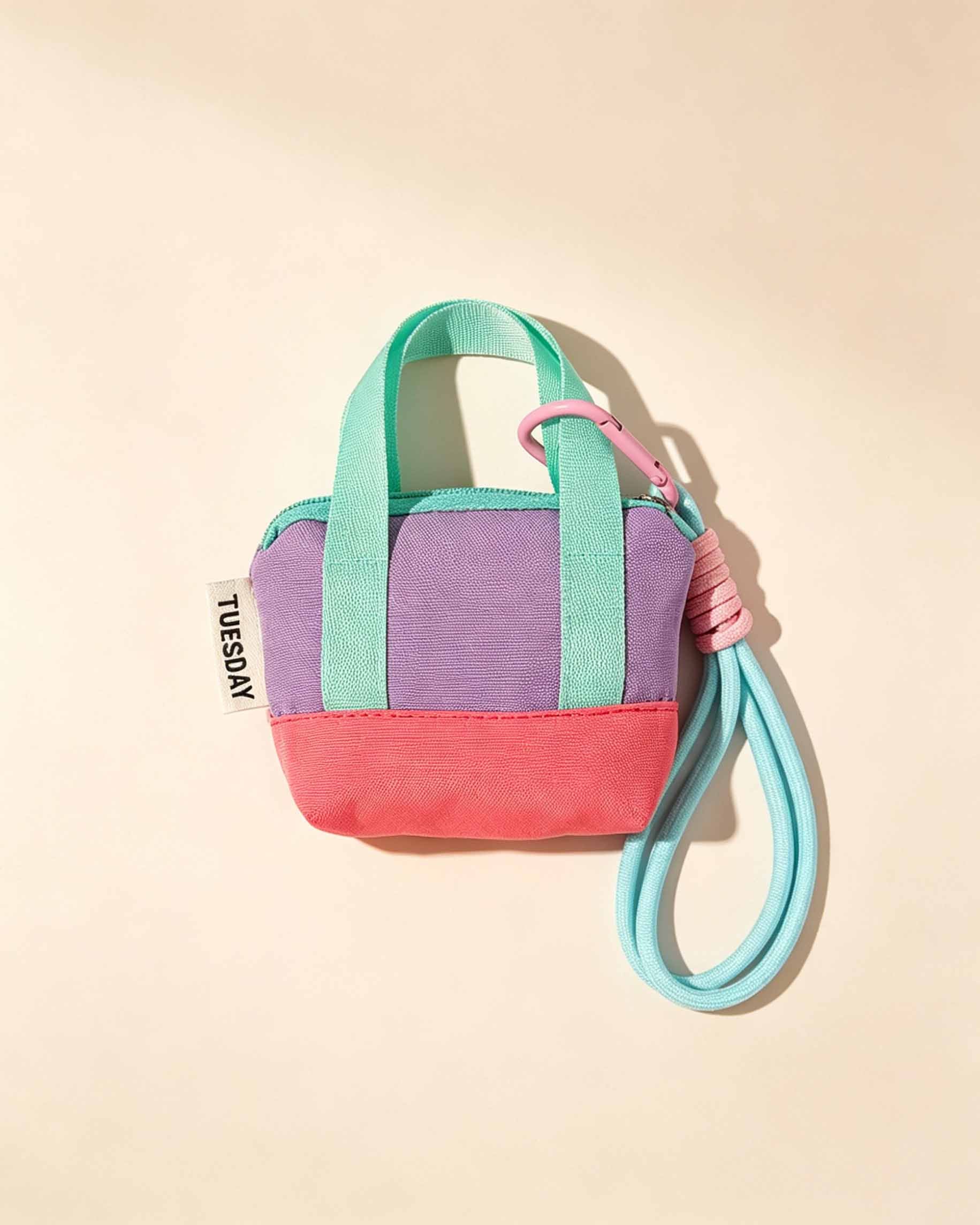Wholesale Colorblock Canvas Mini Earphone Pouch Keychain Daily Cute Accessory SP162