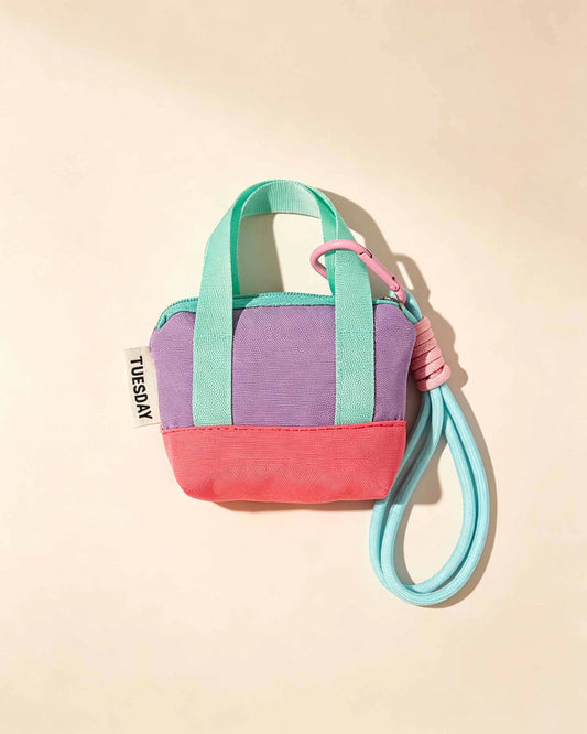 Wholesale Colorblock Canvas Mini Earphone Pouch Keychain Daily Cute Accessory SP162