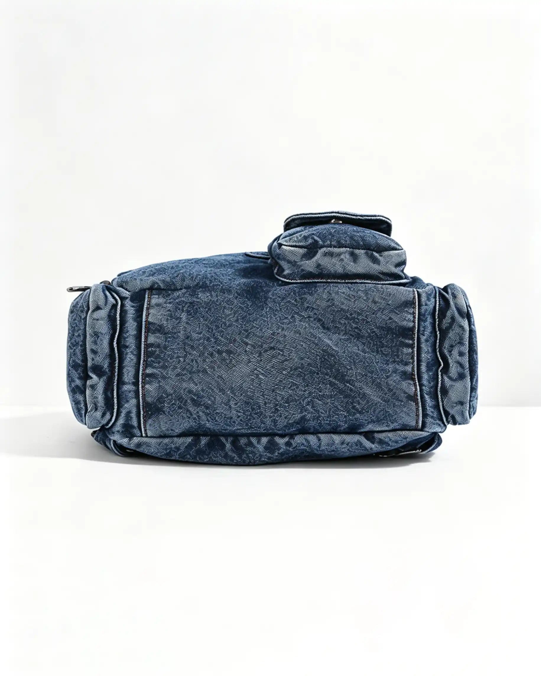 Wholesale Dark Blue Denim Rivet Backpack SP135