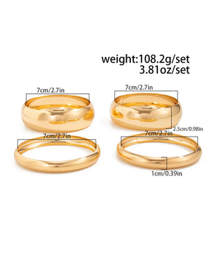 Wholesale Gold 4Pcs Stackable Bangles SP109