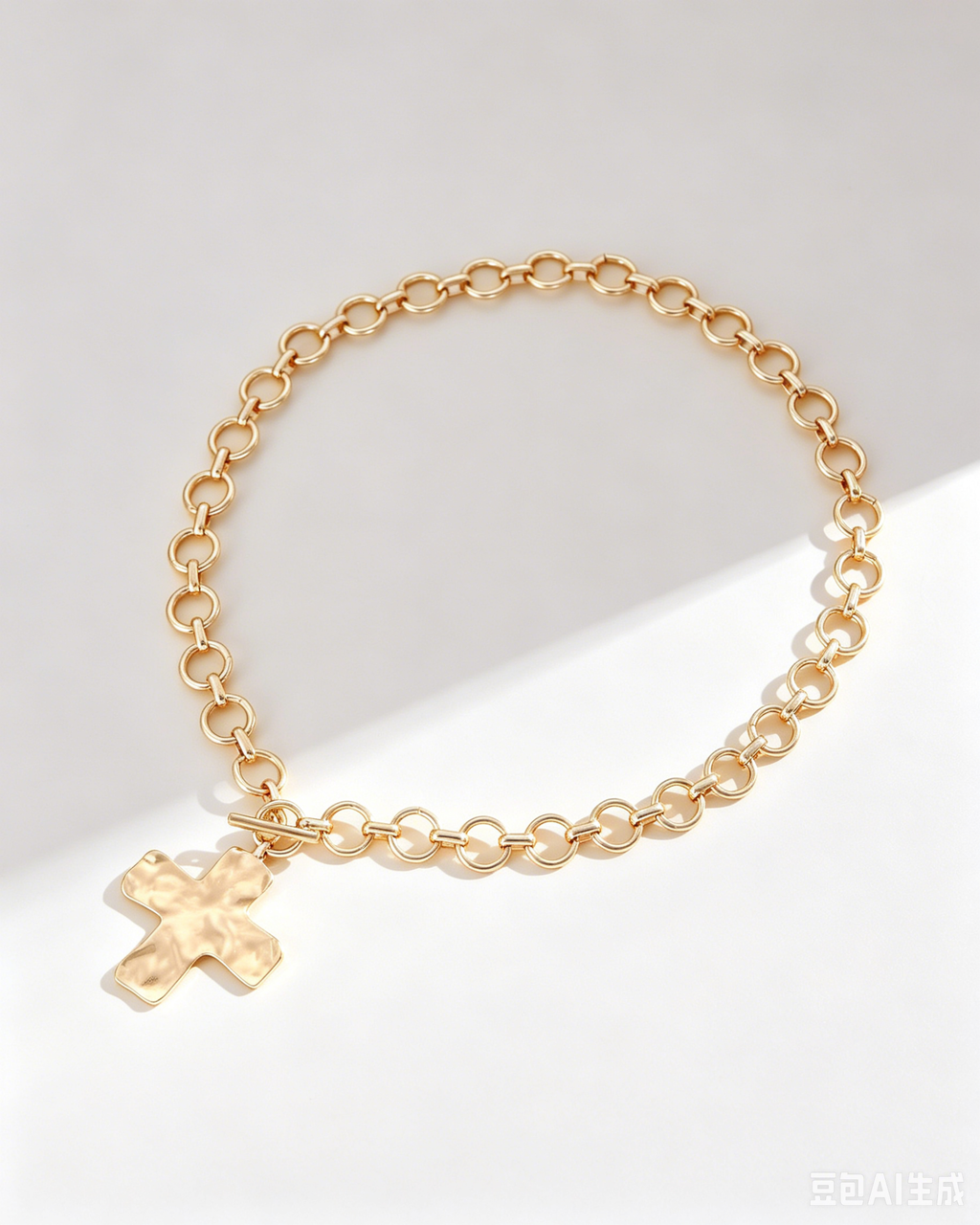 Wholesale Gold Alloy Chunky Cross Necklace Statement Party Jewelry