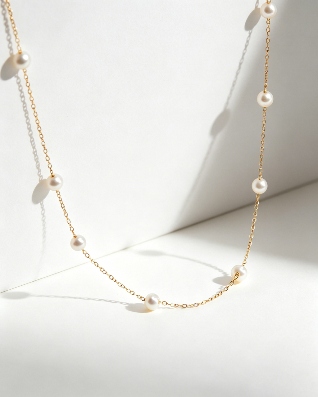 Wholesale Gold Copper Pearl Necklace Daily Elegant Dainty Jewelry