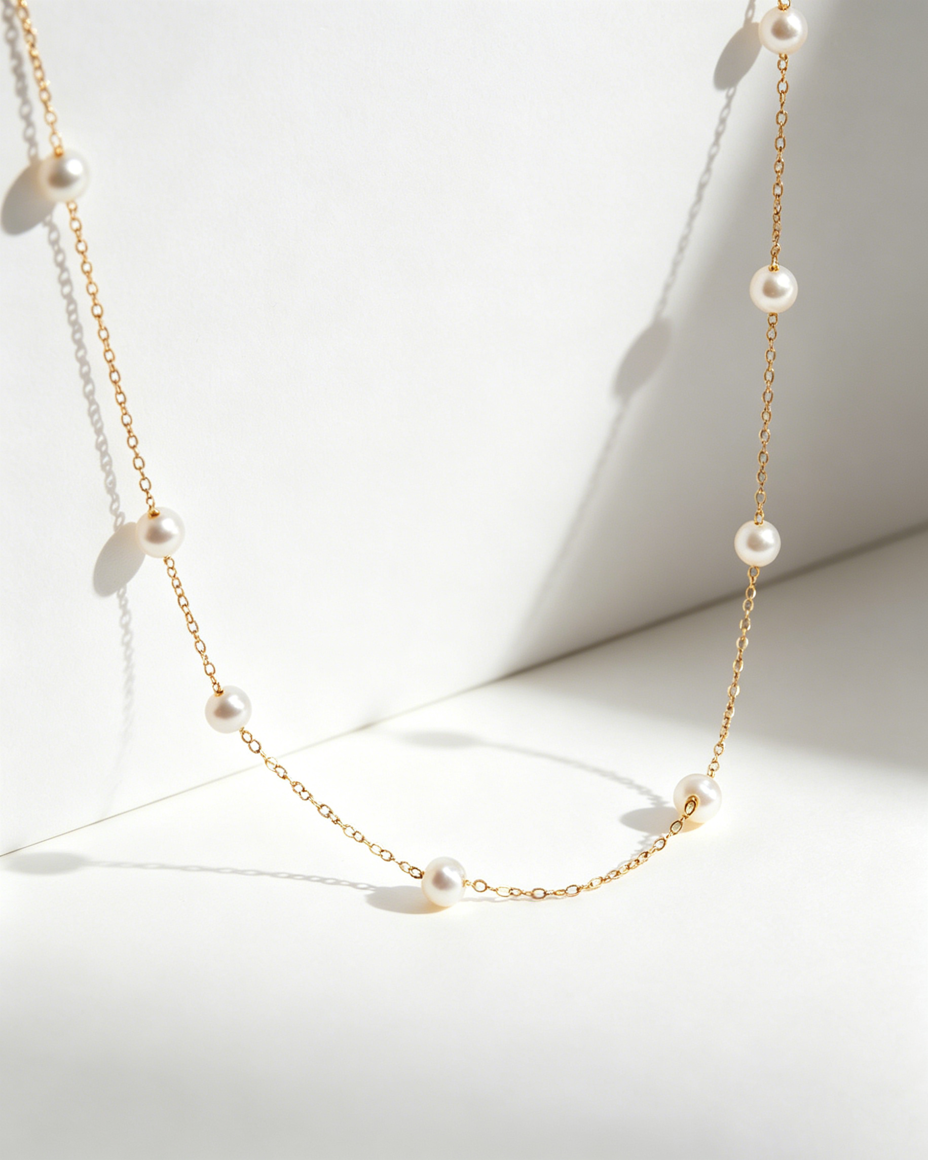Wholesale Gold Copper Pearl Necklace Daily Elegant Dainty Jewelry