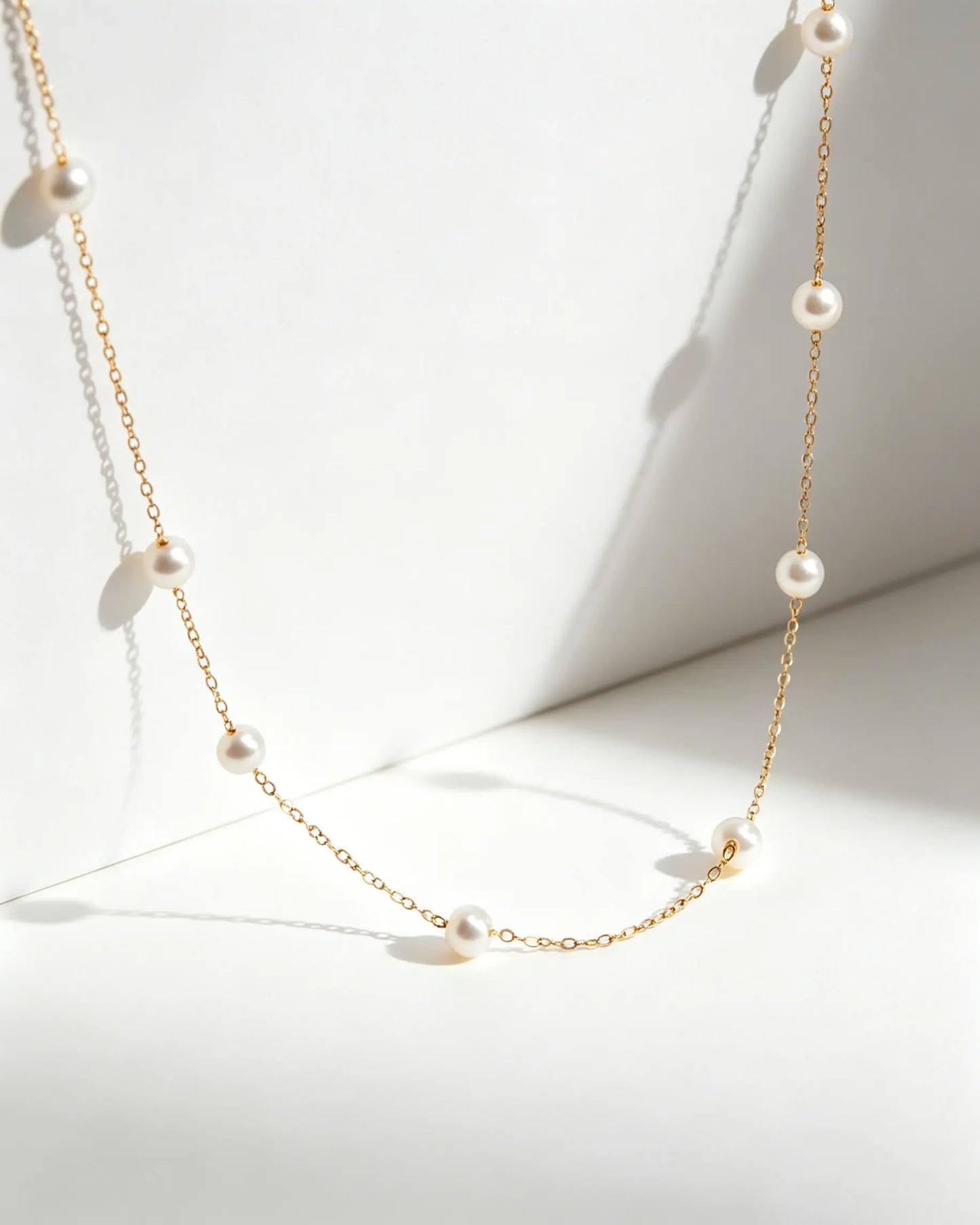 Gold Copper Pearl Necklace Daily Elegant Dainty Jewelry