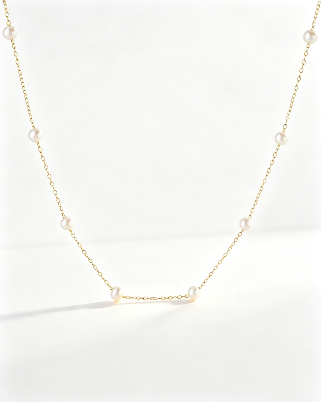 Wholesale Gold Copper Pearl Necklace Daily Elegant Dainty Jewelry