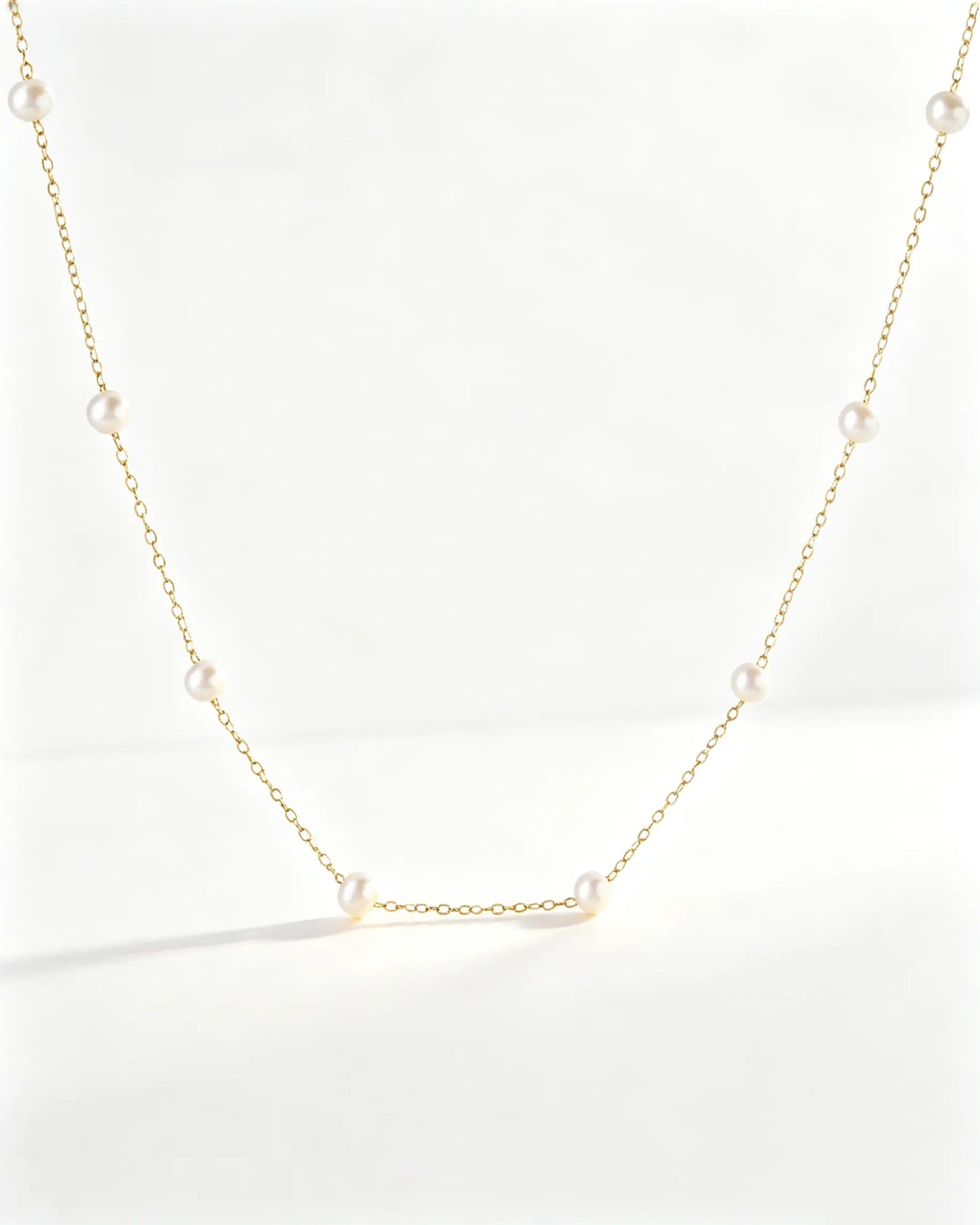 Gold Copper Pearl Necklace Daily Elegant Dainty Jewelry