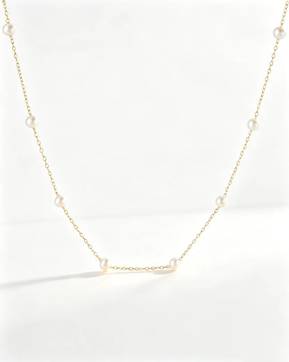 Gold Copper Pearl Necklace Daily Elegant Dainty Jewelry