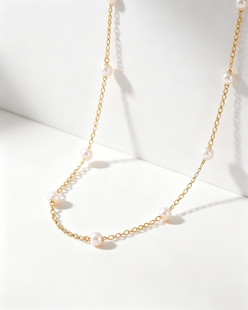 Wholesale Gold Copper Pearl Necklace Daily Elegant Dainty Jewelry