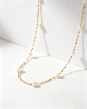 Wholesale Gold Copper Pearl Necklace Daily Elegant Dainty Jewelry