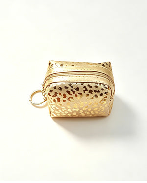 Wholesale Gold Foil Leopard Pouch Travel Mini Keychain Purse SP153