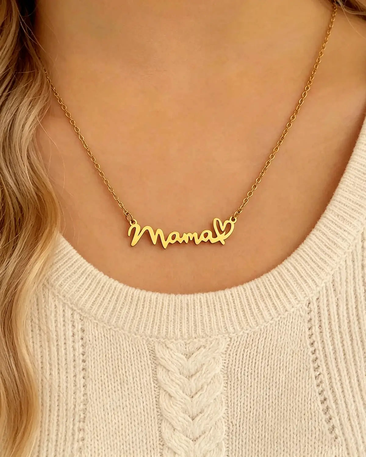 Gold Stainless Mama Necklace Mother's Day Jewelry Gift SP170