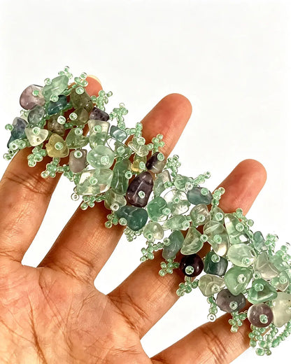 Green Fluorite Cluster Summer Resort Bracelet SP256