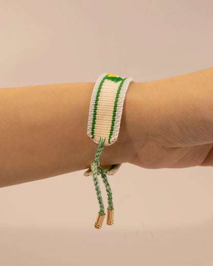 Green Joy Peace Embroidery Bracelet Christmas Party Gift SP206