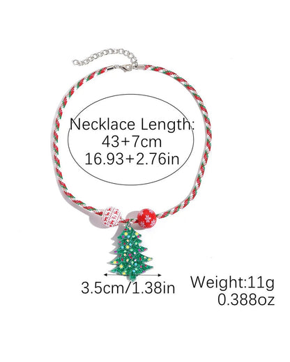 Wholesale Jewelry Alloy Cartoon Snowman Christmas Tree Pendant Necklace SP003