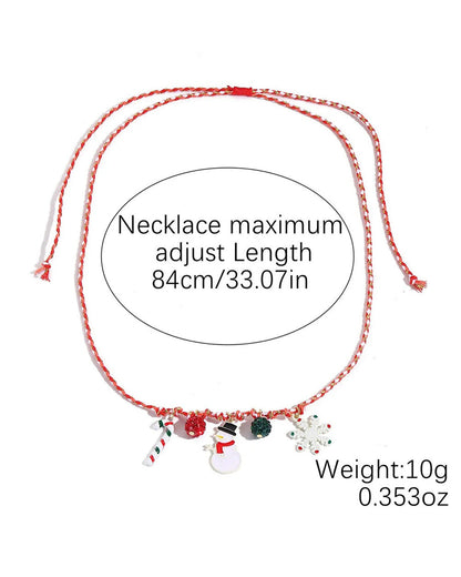 Wholesale Jewelry Alloy Cartoon Snowman Christmas Tree Pendant Necklace SP003