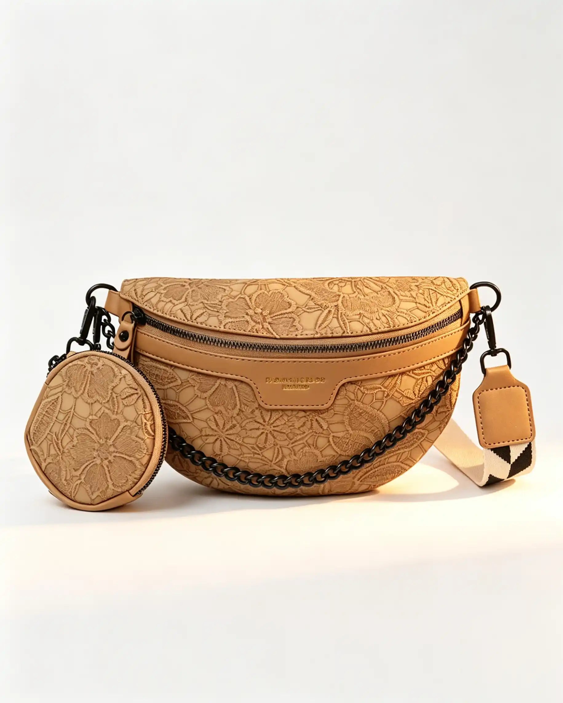 Wholesale Khaki Embossed 2Pcs Crossbody Bag SP122