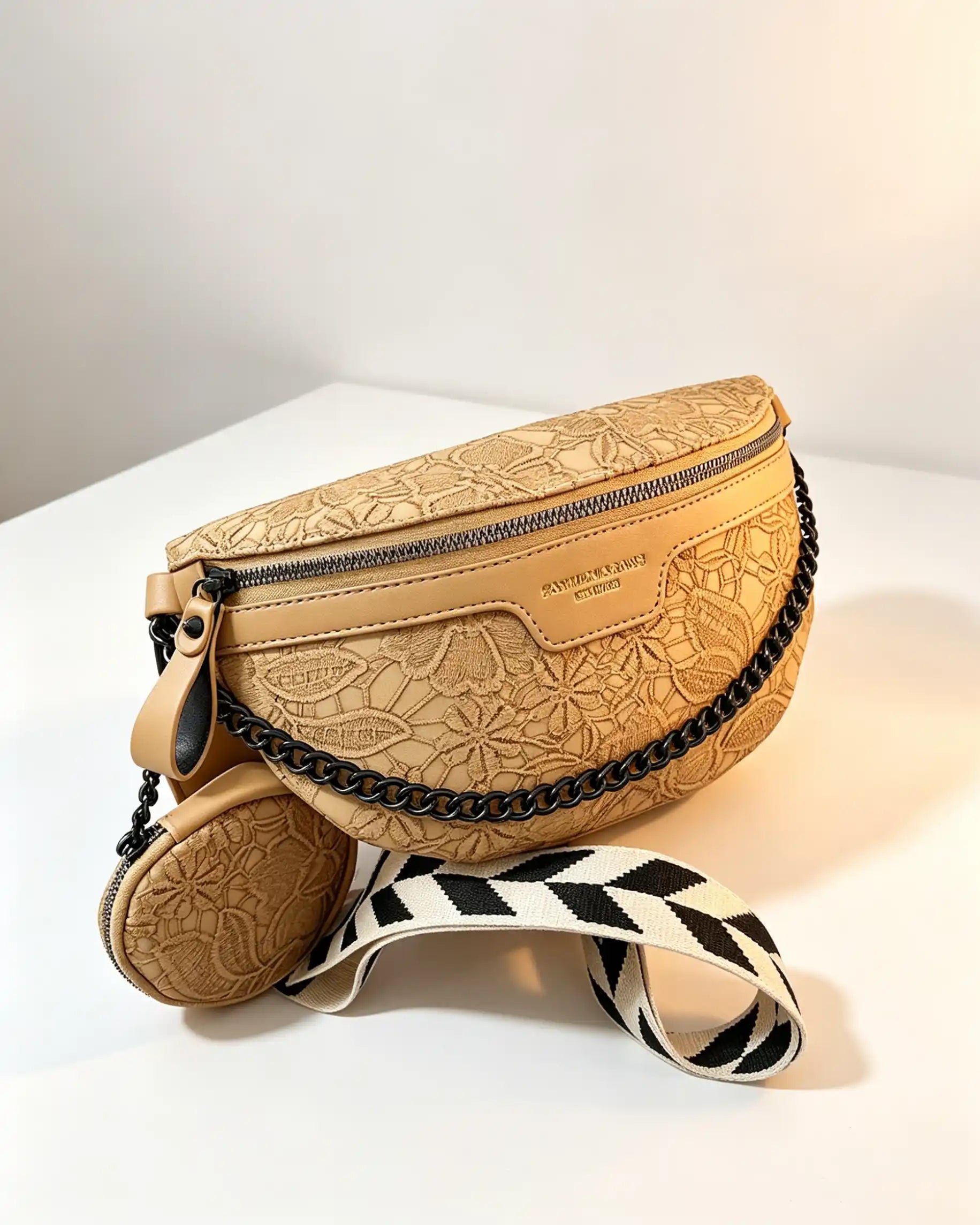 Wholesale Khaki Embossed 2Pcs Crossbody Bag SP122