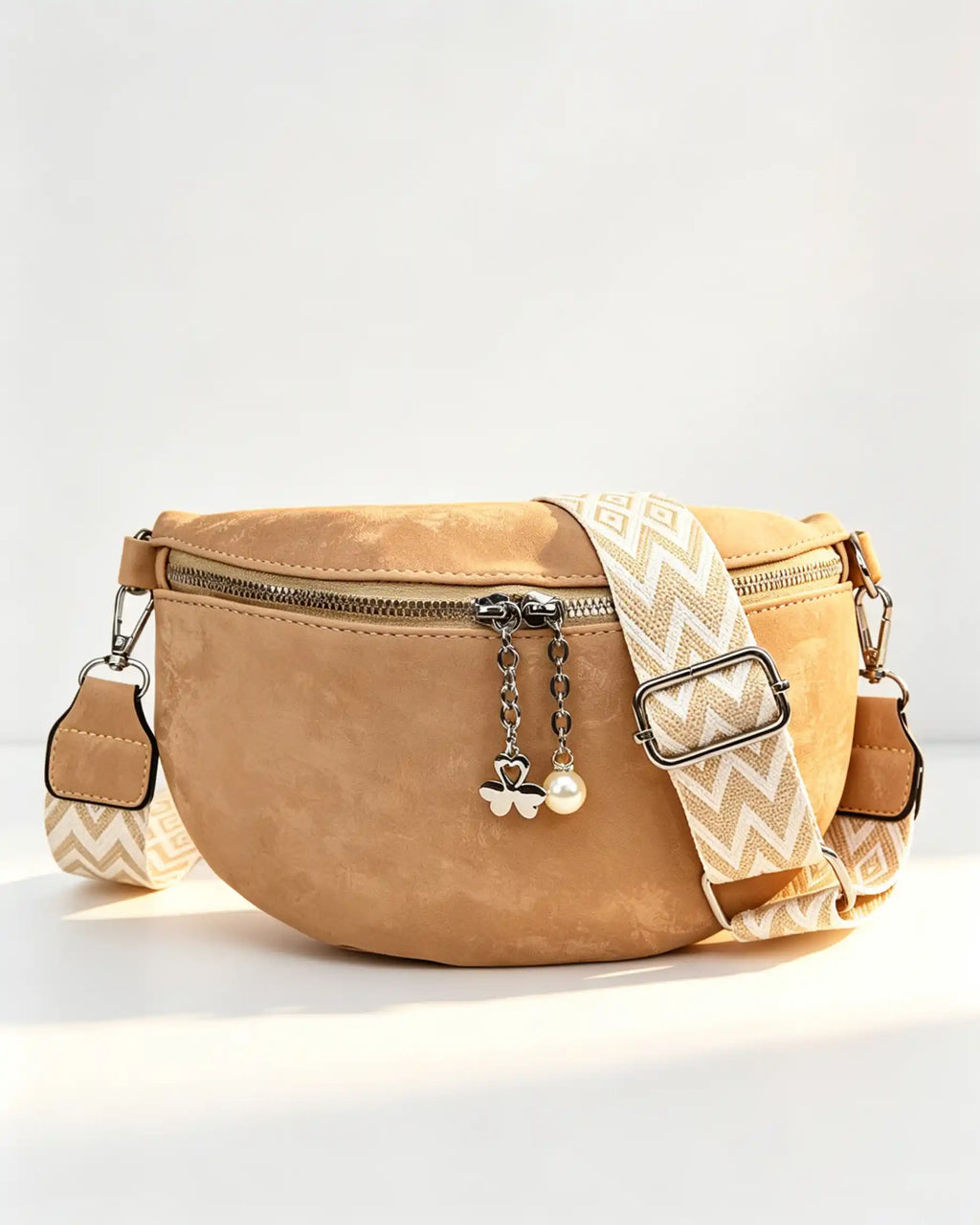 Wholesale Khaki Suede Pearl Fanny Pack SP128