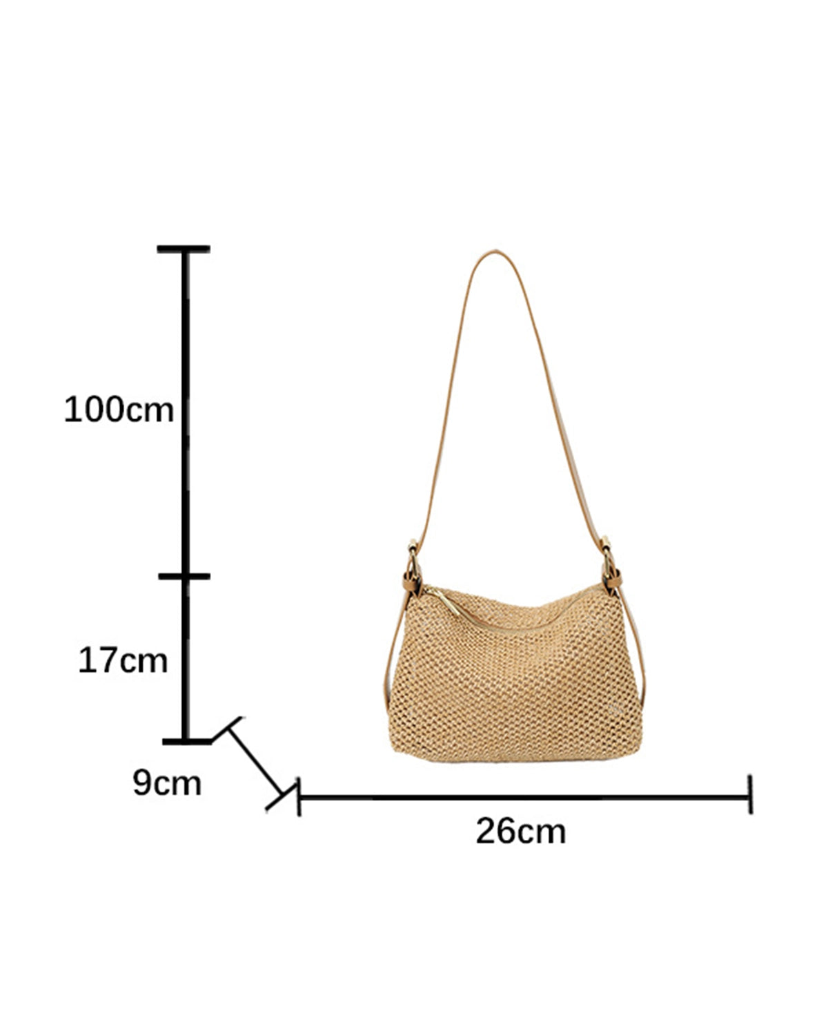Wholesale Khaki Woven Crossbody Bag Vacation Boho Summer Accessory SP145
