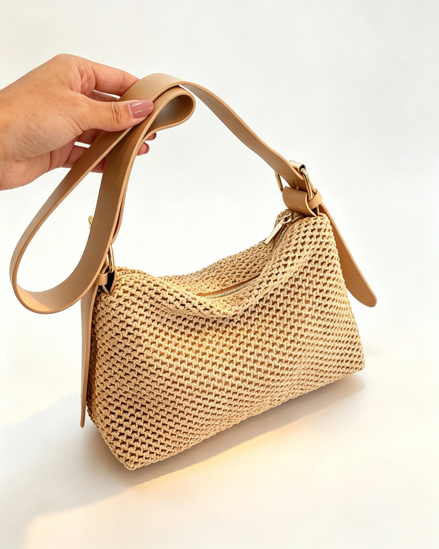 Wholesale Khaki Woven Crossbody Bag Vacation Boho Summer Accessory SP145