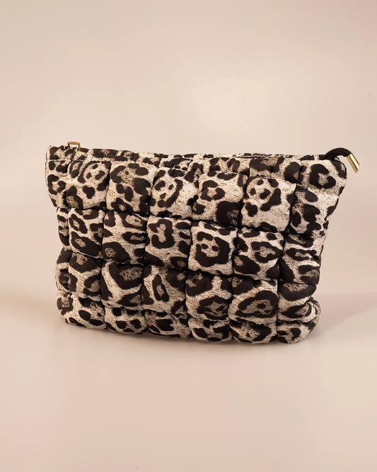 Wholesale Leopard Quilted Makeup Bag Travel Cosmetic Pouch SP264