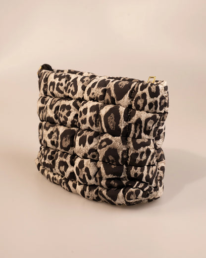 Wholesale Leopard Quilted Makeup Bag Travel Cosmetic Pouch SP264