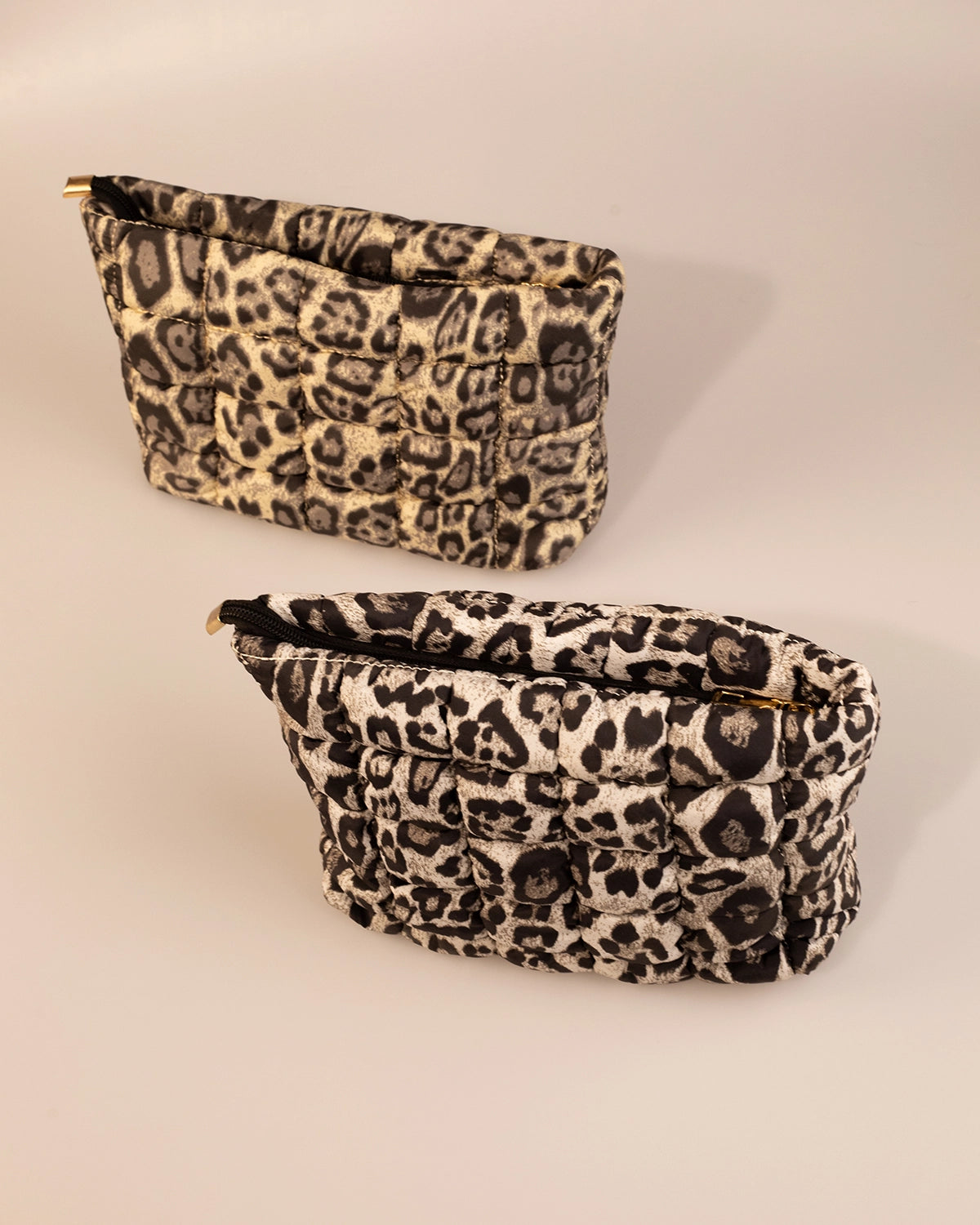 Wholesale Leopard Quilted Makeup Bag Travel Cosmetic Pouch SP264