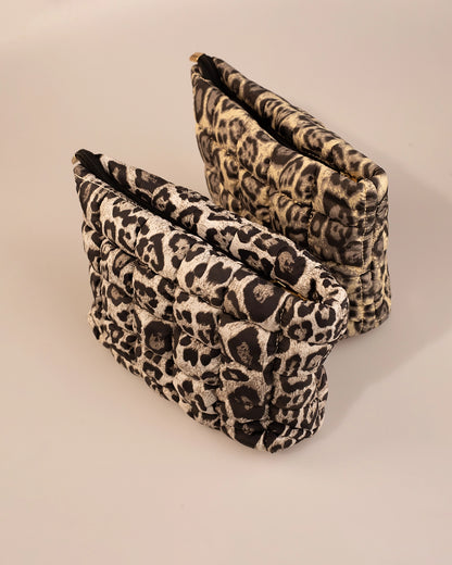 Wholesale Leopard Quilted Makeup Bag Travel Cosmetic Pouch SP264