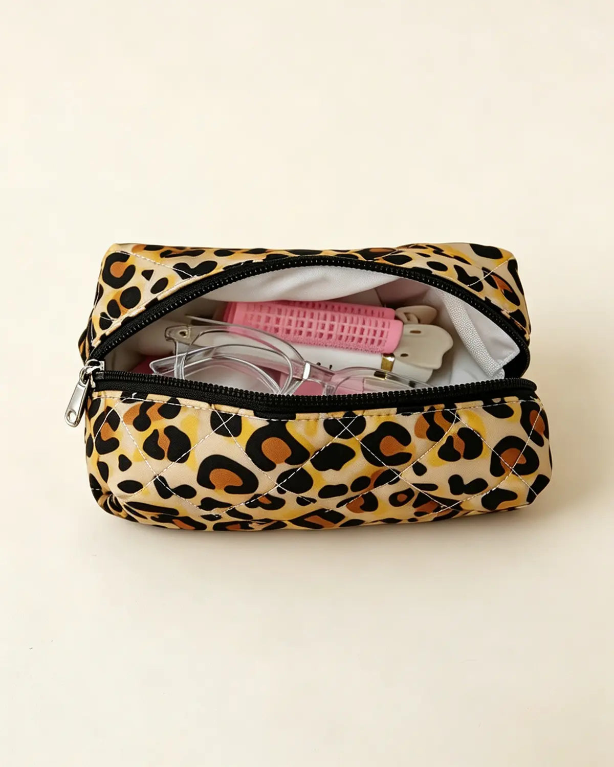 Wholesale Leopard Quilted Makeup Bag Travel Organizer SP267