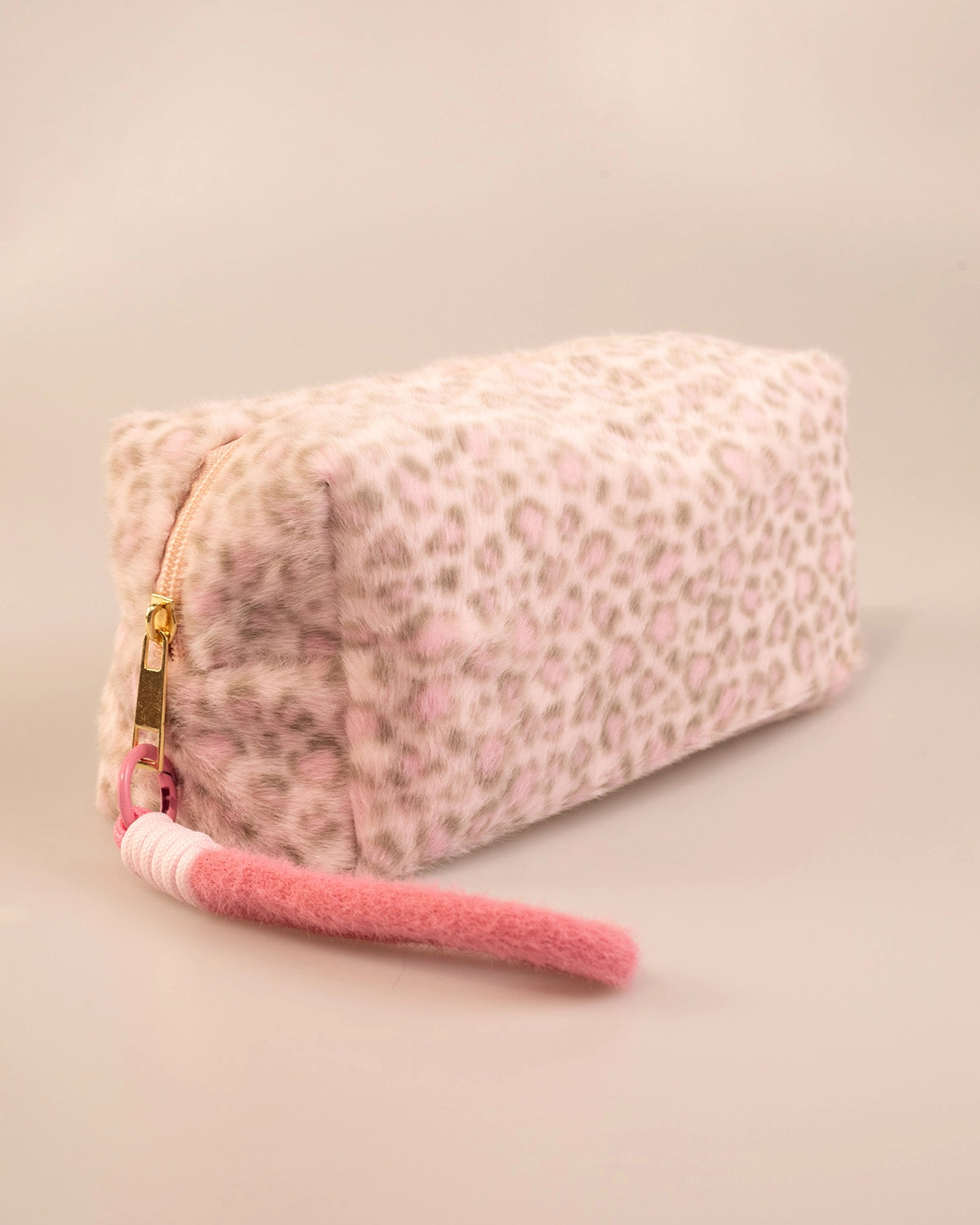 Wholesale Light Pink Fuzzy Leopard Bag Casual Organizer SP259