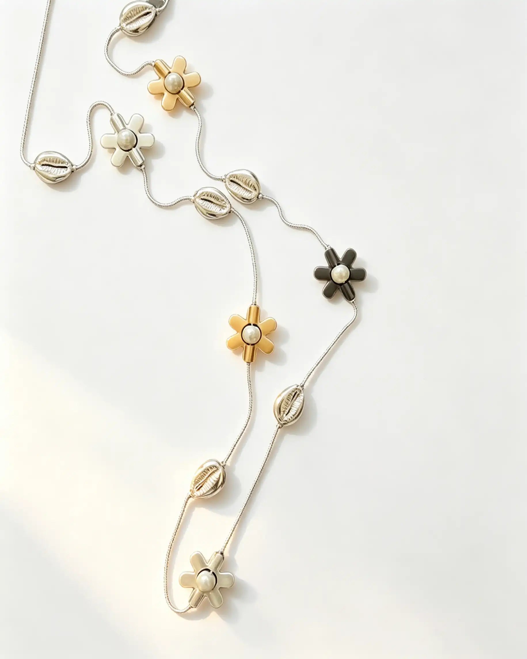 Wholesale Mixed Floral Beaded Long Necklace Vacation Boho Jewelry SP098